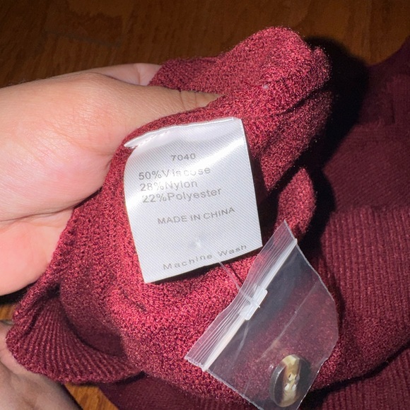 Burgundy Ruffle Sweater - Picture 3 of 3